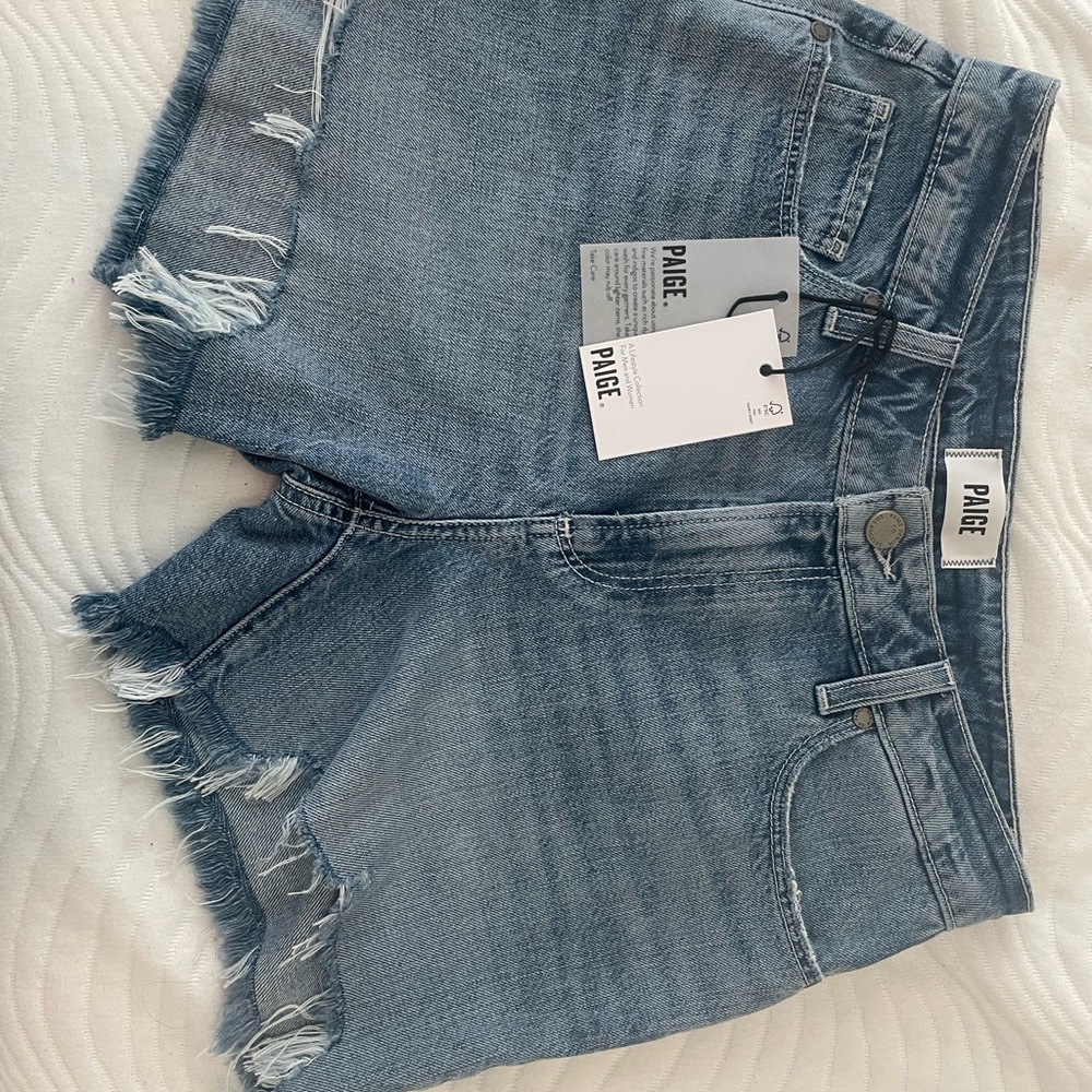 PAIGE Women's Blue Denim Shorts
